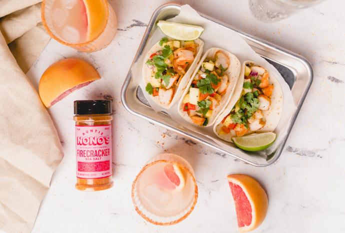 Shrimp Tacos & Margaritas with Firecracker Sea Salt