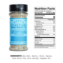 Load image into Gallery viewer, Auntie Nono&#39;s Everything Seasoning Nutrition Facts and ingredients 

