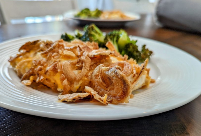 French Fried Onion Smothered Chicken